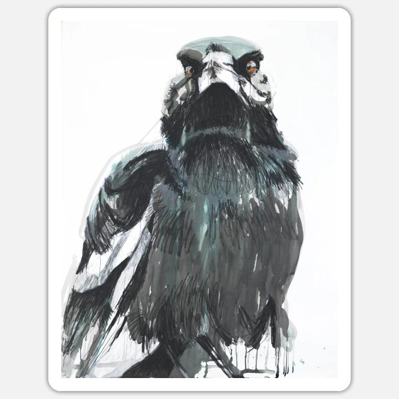 krähe ds - Sticker Größe S (10 x 10 cm) - Mattweiß