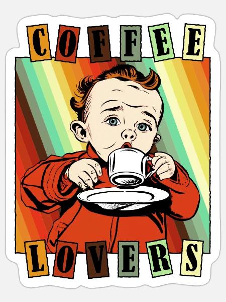 Retro Baby - Sticker Größe S (10 x 10 cm) - Mattweiß