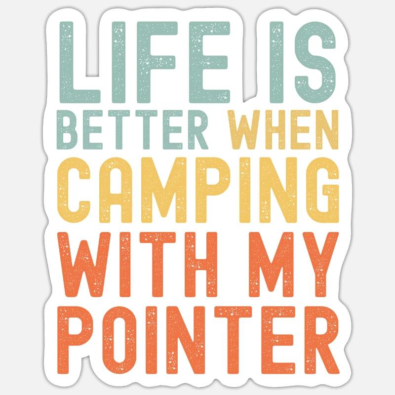 Pointer Camping retro vintage - Sticker size S (10 x 10 cm) - white matte