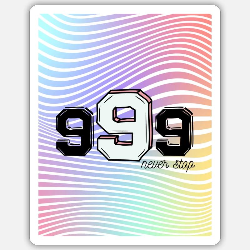 never stop - Sticker Größe S (10 x 10 cm) - Mattweiß