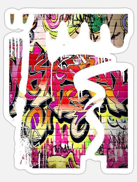 Graffiti-Stil Splash Hip Hop Farben Malerfarbe - Sticker Größe S (10 x 10 cm) - Mattweiß