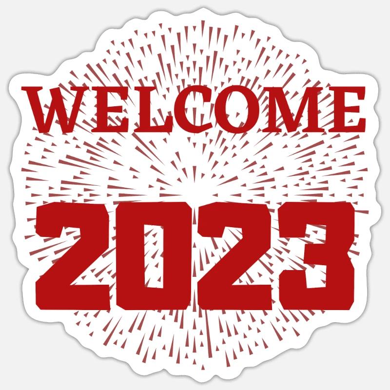 Welcome 2023 red - Sticker size S (10 x 10 cm) - white matte