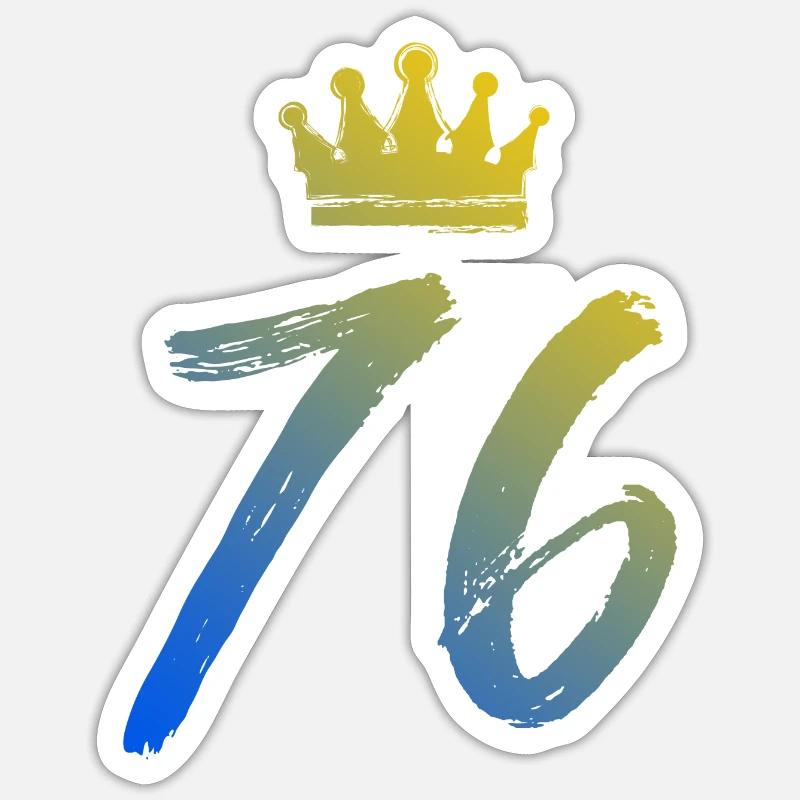 76 Couronne numérique - Sticker taille S (10 x 10 cm) - blanc mat