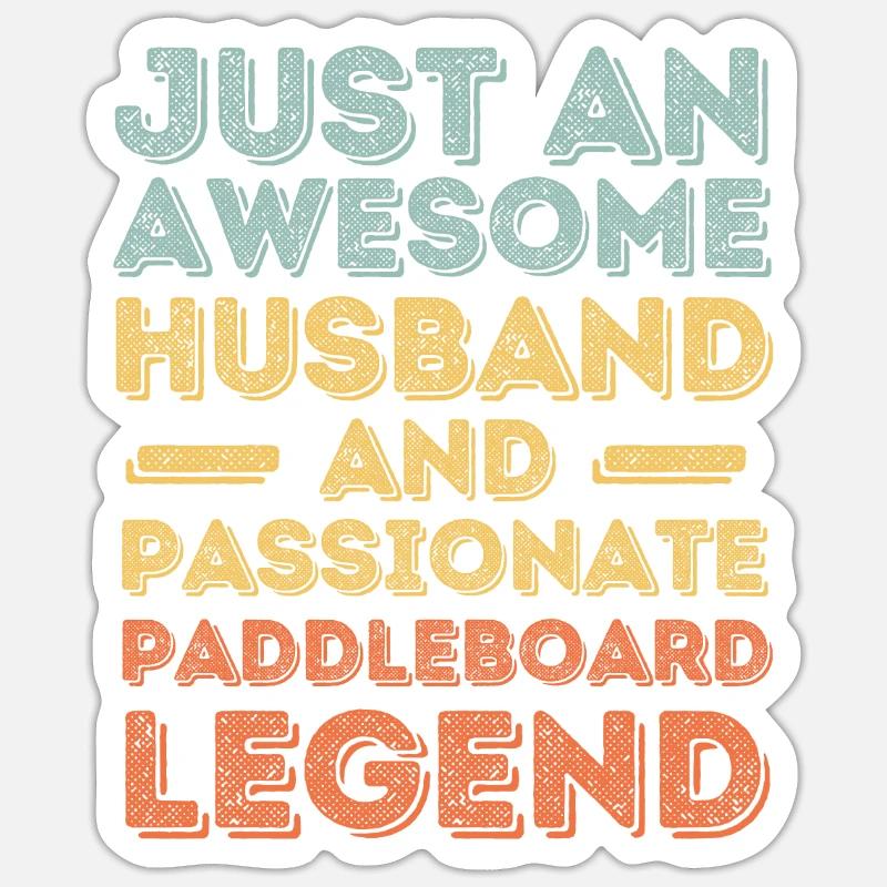 Ehemann Paddleboard retro - Sticker Größe S (10 x 10 cm) - Mattweiß