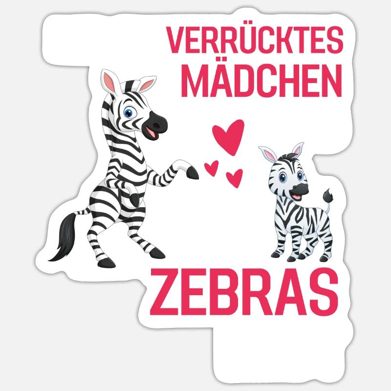 Zebra Mädchen Afrika Tier Geschenk Zebra Sticker Größe S (10 x 10 cm)