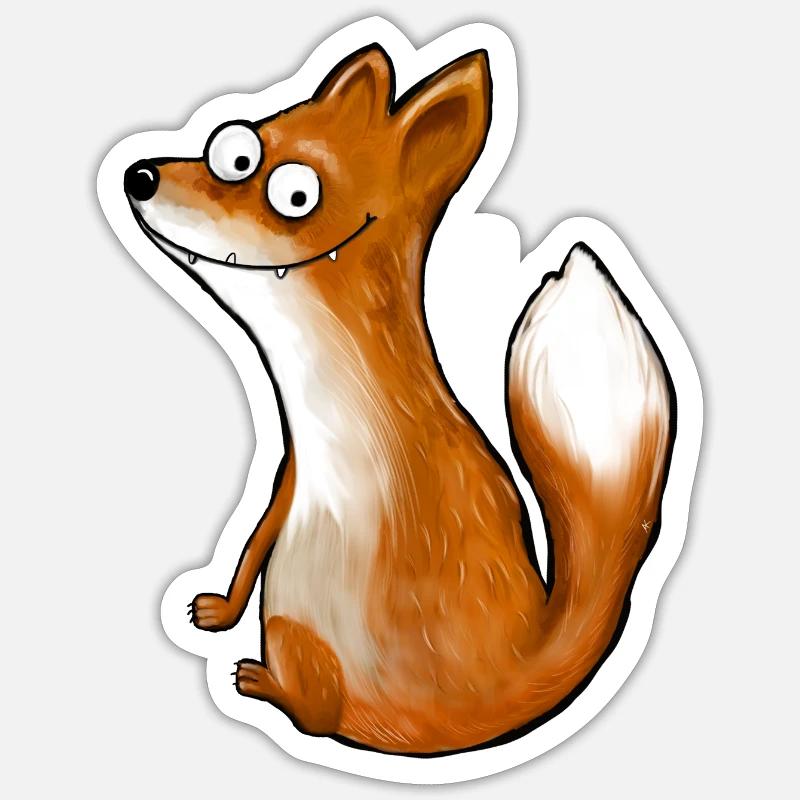 Fuchs - Sticker Größe S (10 x 10 cm) - Mattweiß