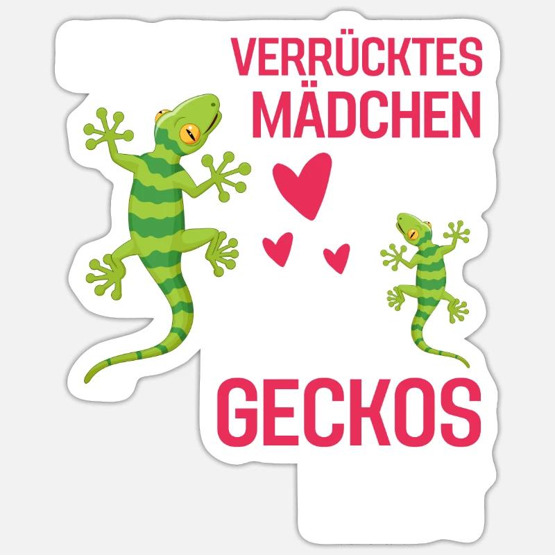 Leguan Mädchen Eidechse Tier Geschenk Gecko Sticker Größe S (10 x 10 cm)