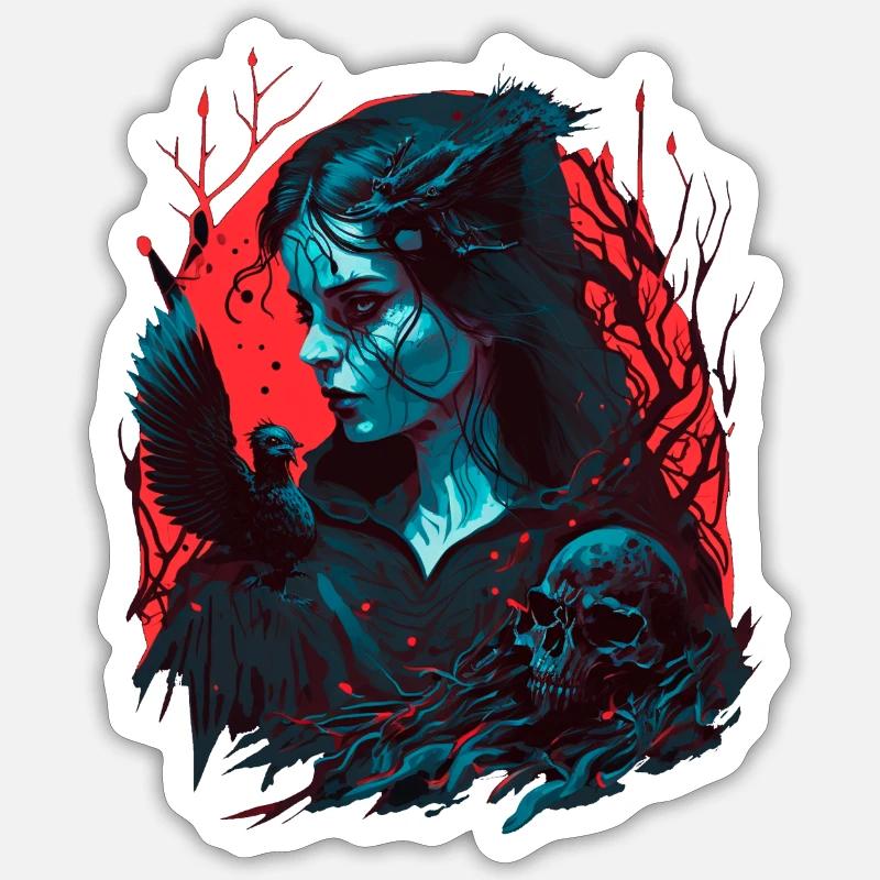 Dunkles Mädchen Sticker Größe S (10 x 10 cm)