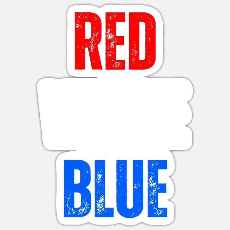 RED WHITE BLUE - Sticker size S (10 x 10 cm) - white matte