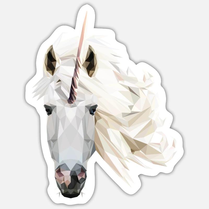 Einhorn - Sticker Größe S (10 x 10 cm) - Mattweiß