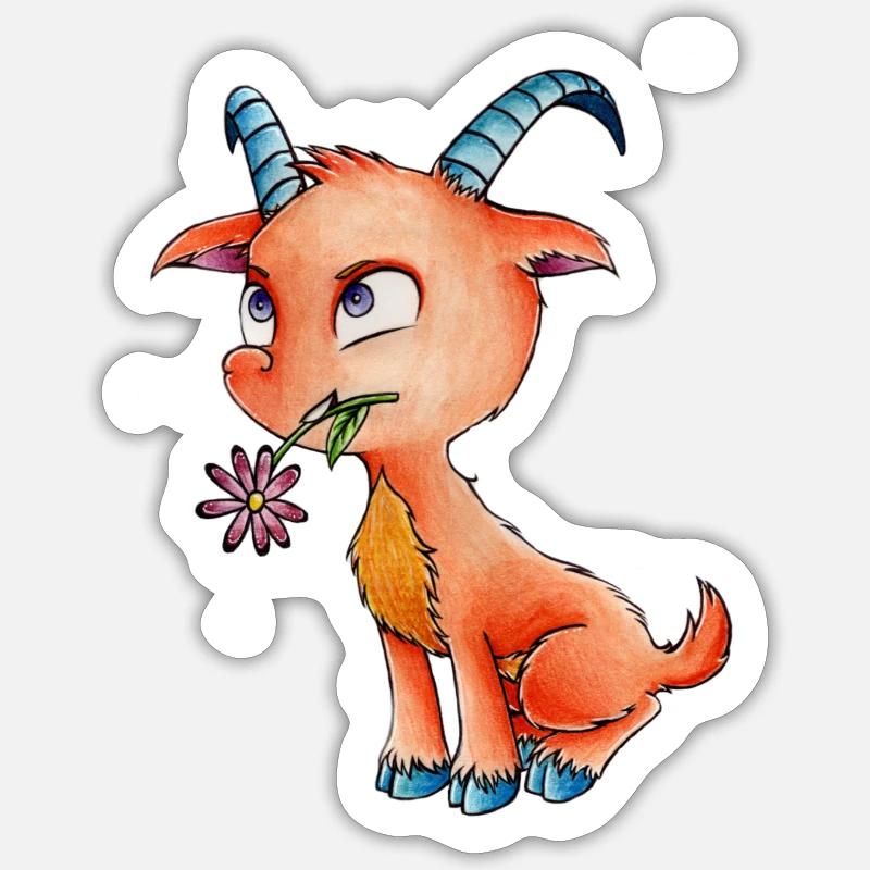 Sternzeichen: Steinbock - Sticker Größe S (10 x 10 cm) - Mattweiß