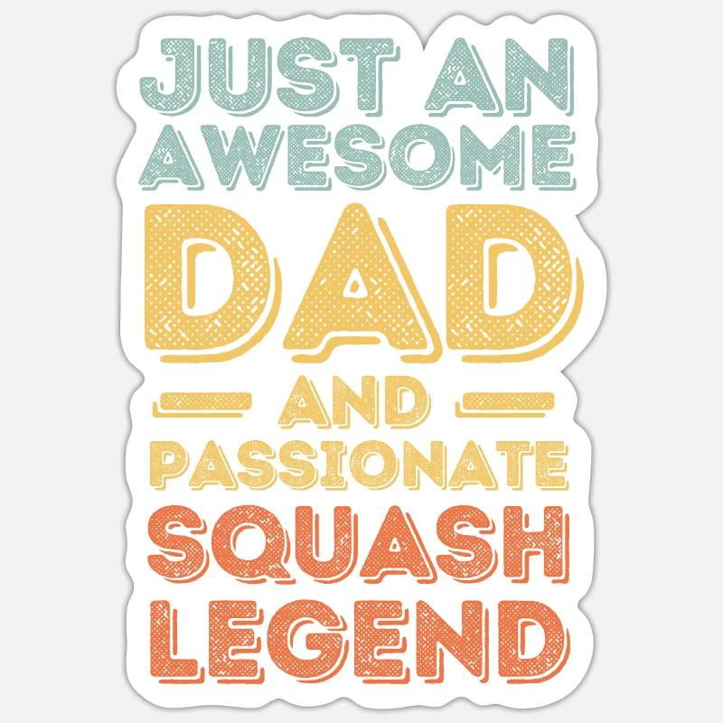 Papa Squash rétro - Sticker taille S (10 x 10 cm) - blanc mat