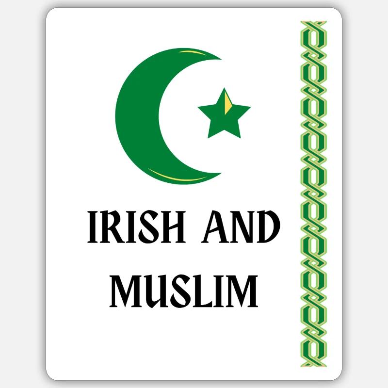Irish and Muslim - Sticker size S (10 x 10 cm) - white matte