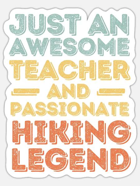 Lehrer Wandern retro - Sticker Größe S (10 x 10 cm) - Mattweiß