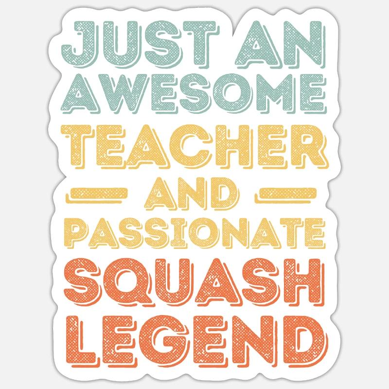 Professeur Squash rétro - Sticker taille S (10 x 10 cm) - blanc mat
