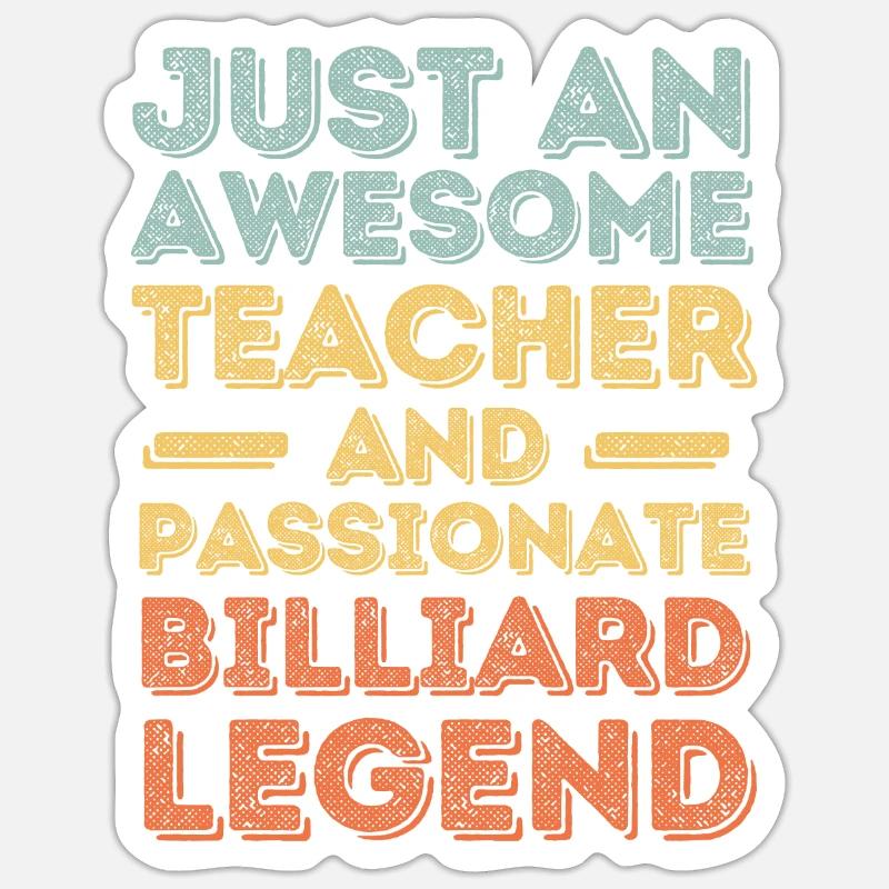 Lehrer Billard retro - Sticker Größe S (10 x 10 cm) - Mattweiß