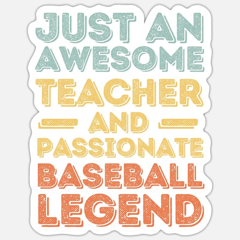 Professeur de baseball rétro - Sticker taille S (10 x 10 cm) - blanc mat