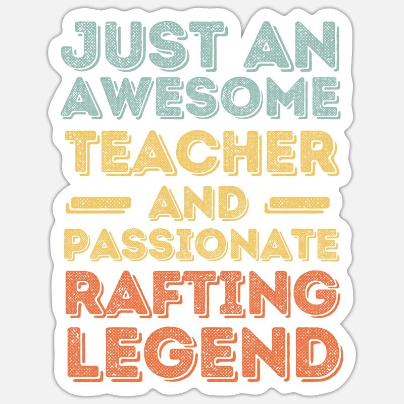 Instructeur rafting rétro - Sticker taille S (10 x 10 cm) - blanc mat