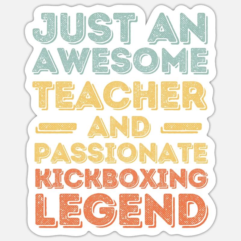 Teacher Kickboxing retro - Sticker size S (10 x 10 cm) - white matte
