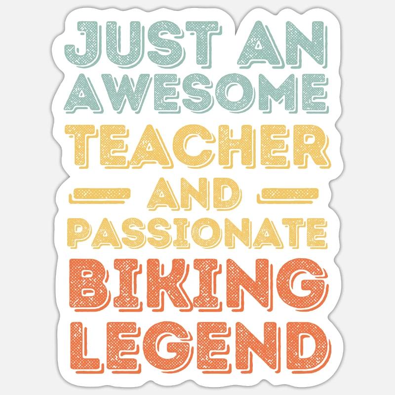 Rétro du cyclisme des enseignants Sticker taille S (10 x 10 cm)