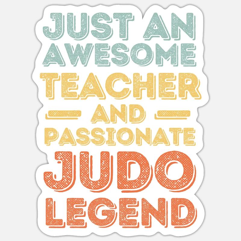 Lehrer Judo retro - Sticker Größe S (10 x 10 cm) - Mattweiß