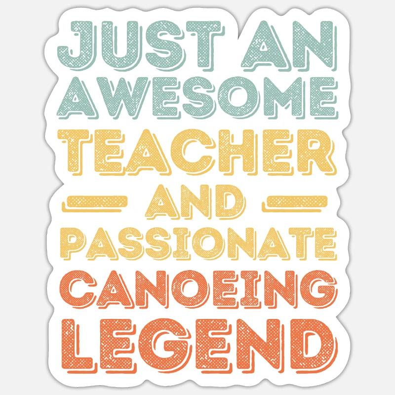 Professeur Canoë rétro - Sticker taille S (10 x 10 cm) - blanc mat