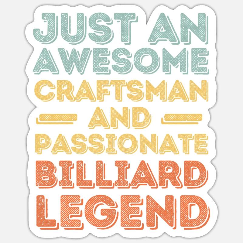 Handwerker Billard retro Sticker Größe S (10 x 10 cm)