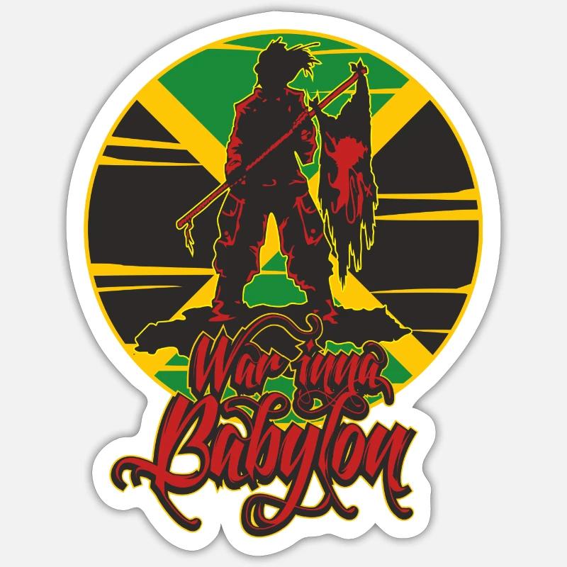 War inna Babylon - Reggae Dancehall Style - Sticker size S (10 x 10 cm) - white matte