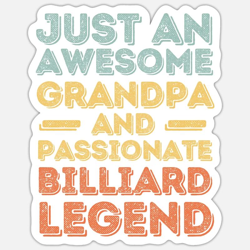 Opa Billard retro - Sticker Größe S (10 x 10 cm) - Mattweiß