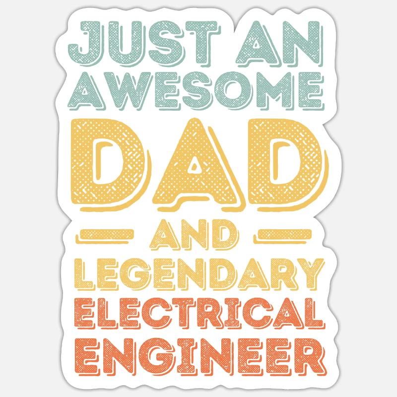 Dad Electrical Engineer Father's Day - Sticker size S (10 x 10 cm) - white matte
