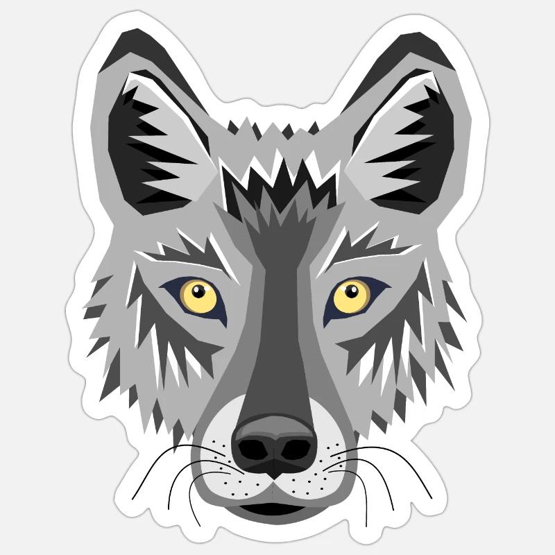 Wolfskopf - Comic style. Sticker size S (10 x 10 cm)