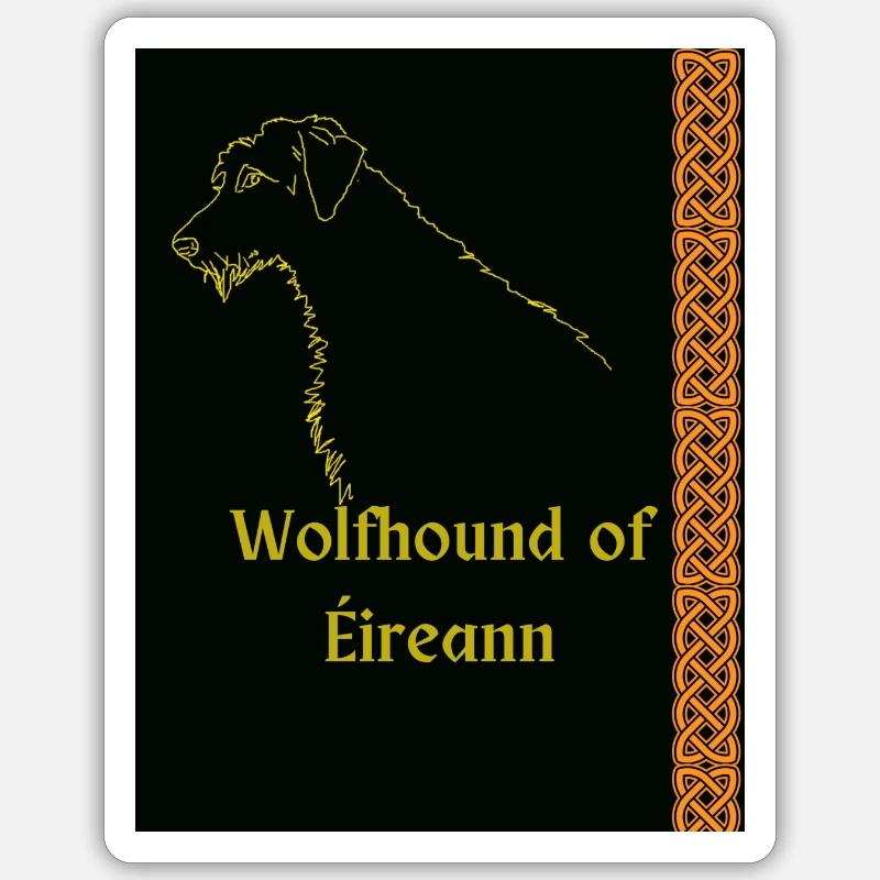 Wolfshund von Éireann. - Sticker Größe S (10 x 10 cm) - Mattweiß