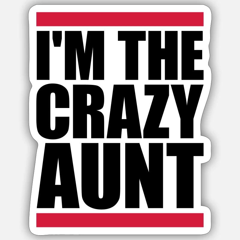 à The Crazy Aunt - Sticker taille S (10 x 10 cm) - blanc mat