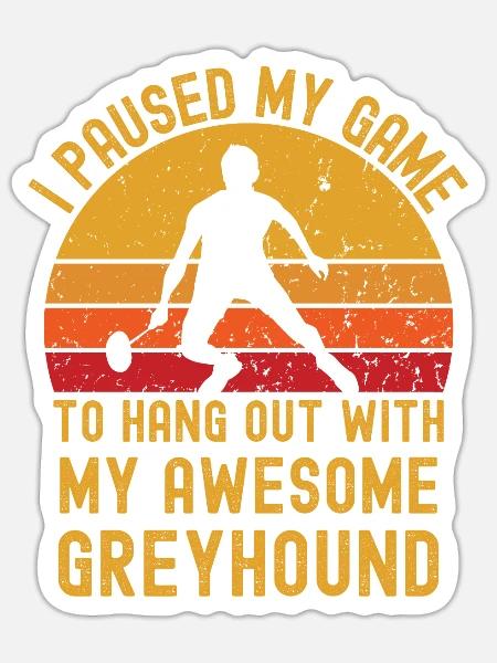 Badminton und Greyhound - Sticker Größe S (10 x 10 cm) - Mattweiß