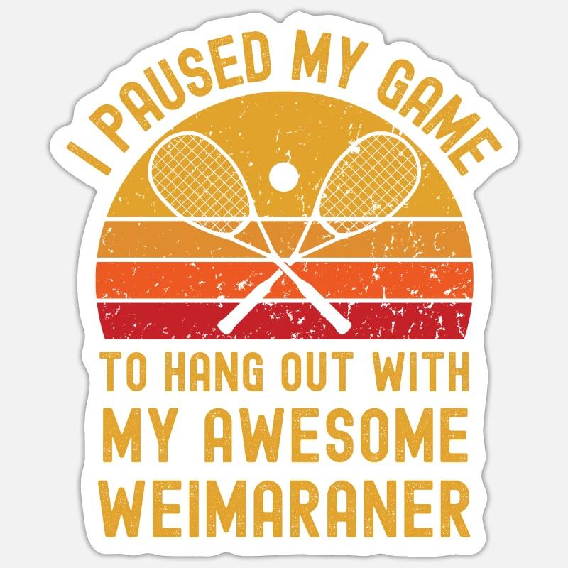 Courge et Weimaraner - Sticker taille S (10 x 10 cm) - blanc mat