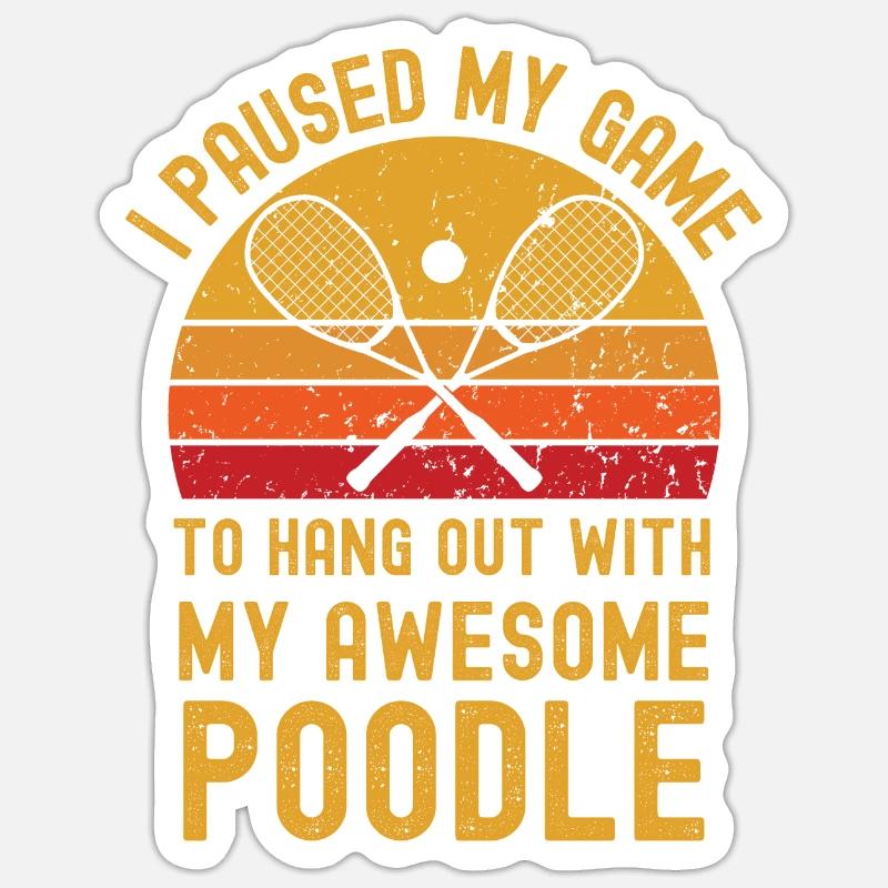 Squash und Pudel - Sticker Größe S (10 x 10 cm) - Mattweiß