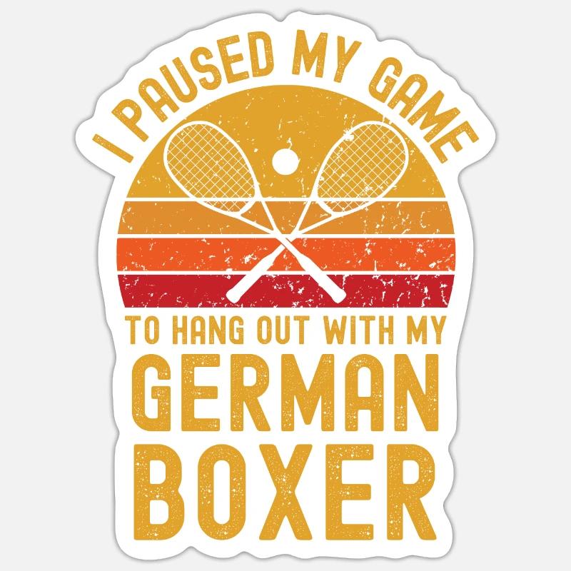 Squash and German Boxer - Sticker size S (10 x 10 cm) - white matte