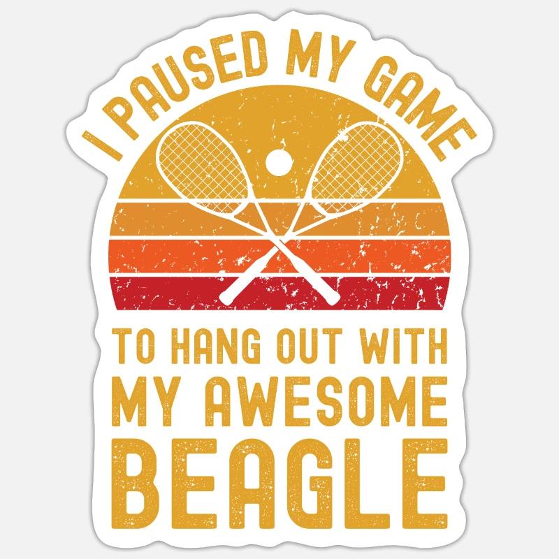 Courge et Beagle - Sticker taille S (10 x 10 cm) - blanc mat