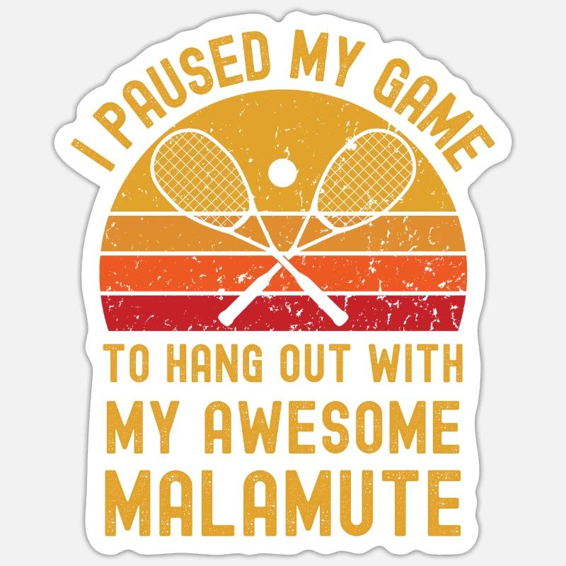 Courge et Malamute - Sticker taille S (10 x 10 cm) - blanc mat