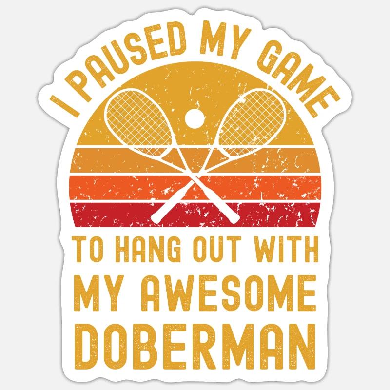 Squash and Doberman - Sticker size S (10 x 10 cm) - white matte