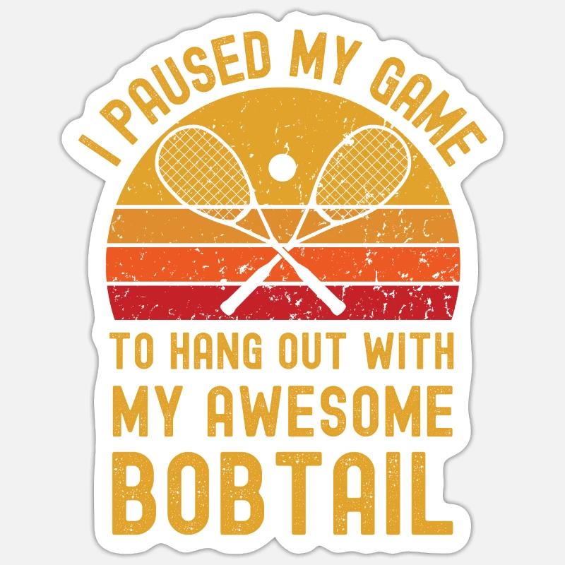 Courge et bobtail - Sticker taille S (10 x 10 cm) - blanc mat