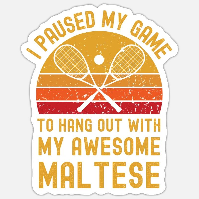 Squash und Malteser - Sticker Größe S (10 x 10 cm) - Mattweiß