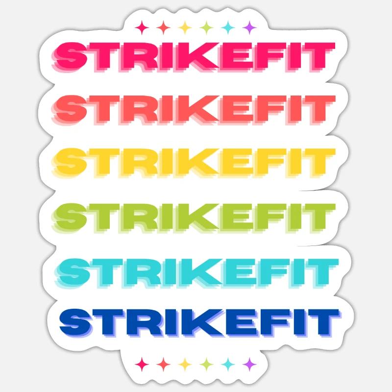 STRIKEFIT - Regenbogen - Sticker Größe S (10 x 10 cm) - Mattweiß