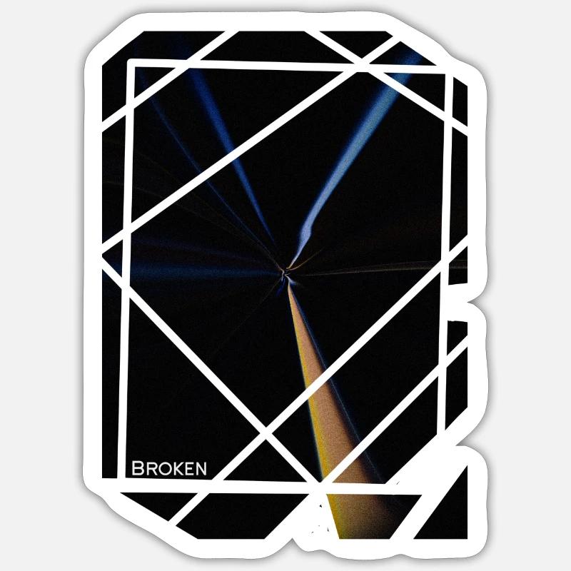 Broken - Sticker Größe S (10 x 10 cm) - Mattweiß