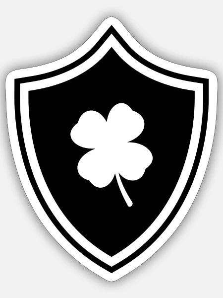 Kleeblatt Wappen - Sticker Größe S (10 x 10 cm) - Mattweiß