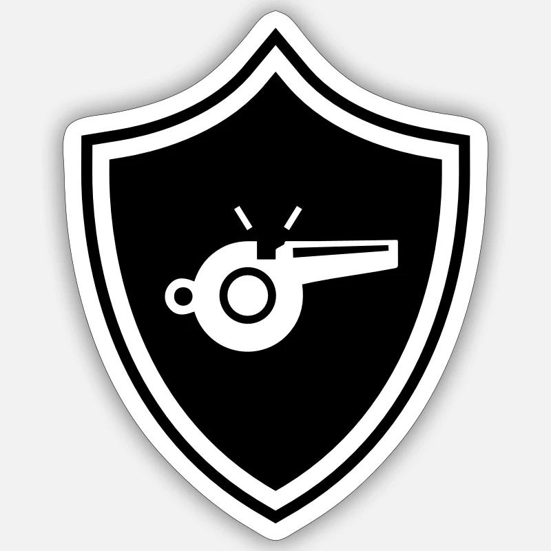 Trillerpfeife Pfeife Wappen Sticker Größe S (10 x 10 cm)