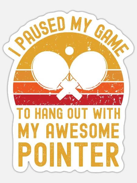 Tischtennis und Pointer - Sticker Größe S (10 x 10 cm) - Mattweiß