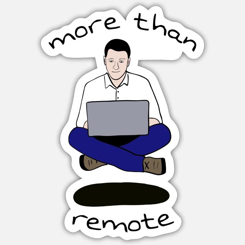 more than remote - Sticker Größe S (10 x 10 cm) - Mattweiß