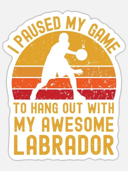 Basketball und Labrador - Sticker Größe S (10 x 10 cm) - Mattweiß