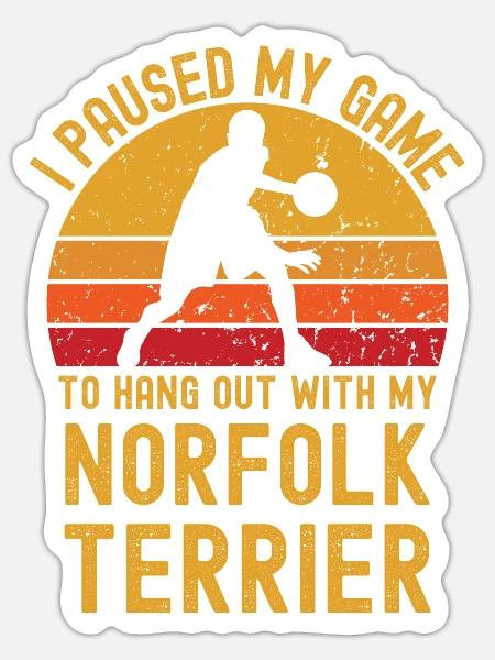 Basketball und Norfolk-Terrier - Sticker Größe S (10 x 10 cm) - Mattweiß